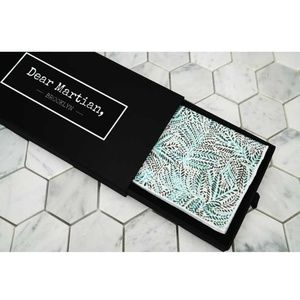 Dear Martian Mens White Leaf Pocket Squares